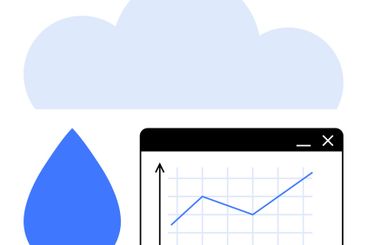 Cloud Data Analytics Depicting Growth Metrics and...