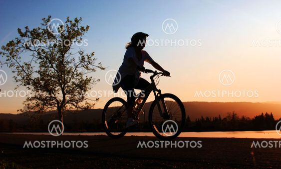 Woman riding her bike
