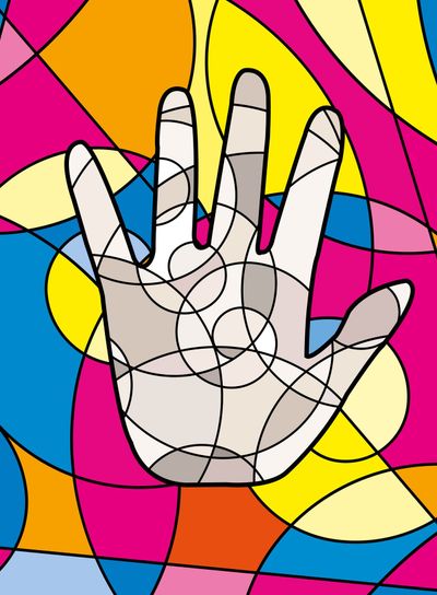 abstract colored image of hand