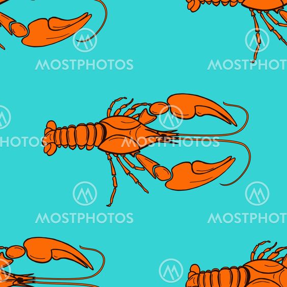 seamless pattern made from orange cancer on blue background