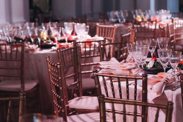 Beautiful table decoration for luxury  event in pink and...