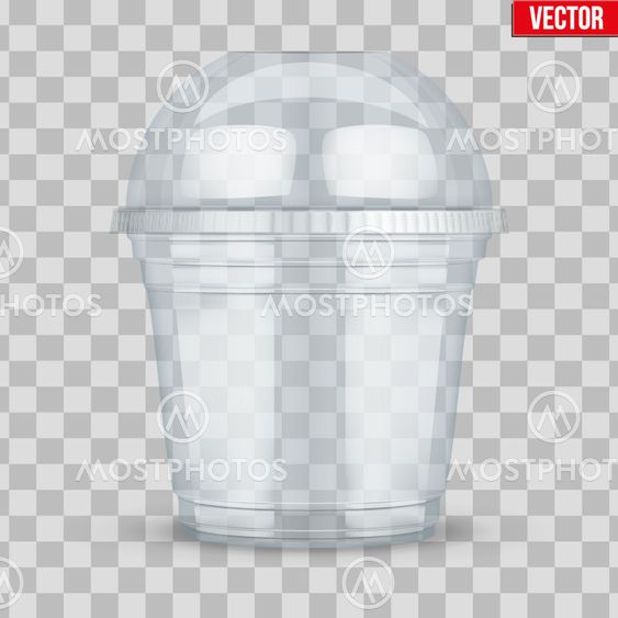 Clear plastic cup with sphere dome cap.