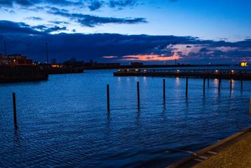 Natt i västra hamnen i Malmö