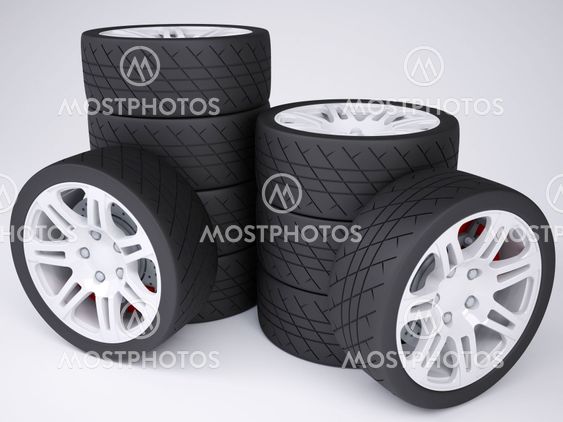 A stack of wheels with discs