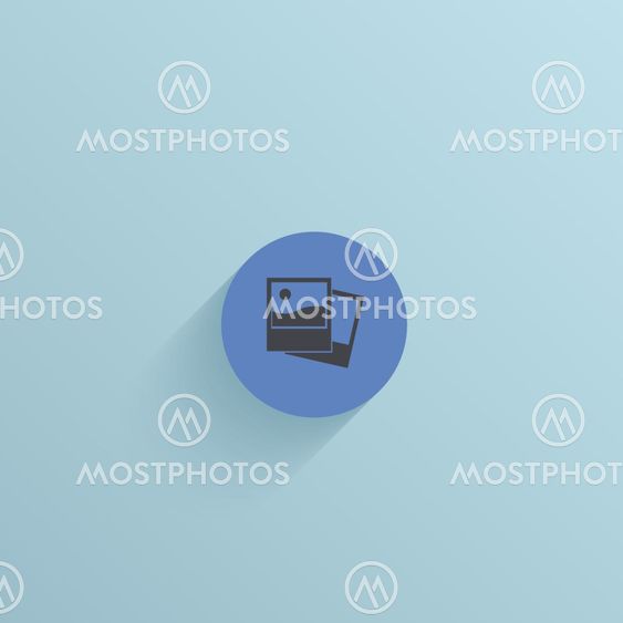 Vector flat circle icon on blue background. Eps10