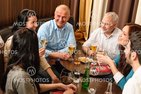Drink after work happy colleagues having fun