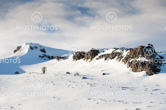 Snow in the natural park of Saja-Besaya