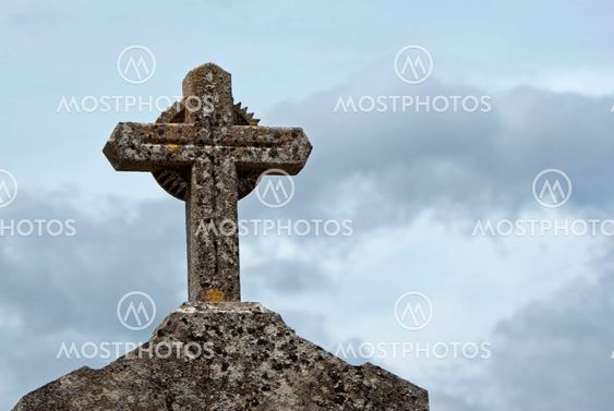 Cross on tombstone