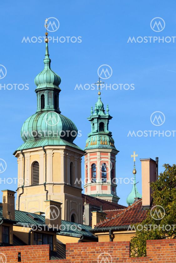 Towers of the Old Town Churches in Warsaw