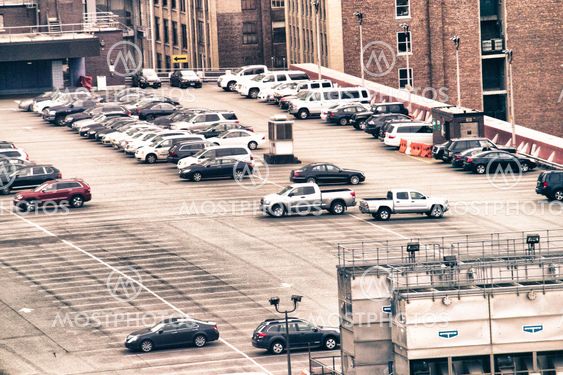 Elevated open Parking in New York City, U.S.A.