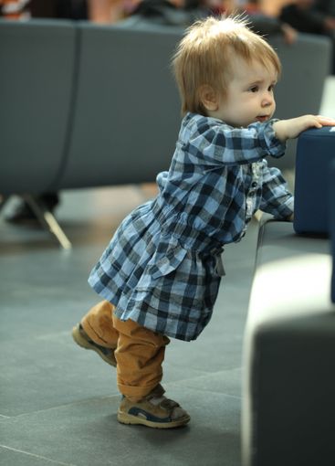 Little baby girl indoors portrait