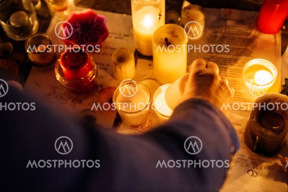 People gathering in solidarity with victims from Paris...