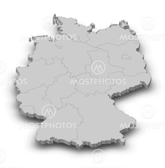 Map - Germany - 3D-Illustration
