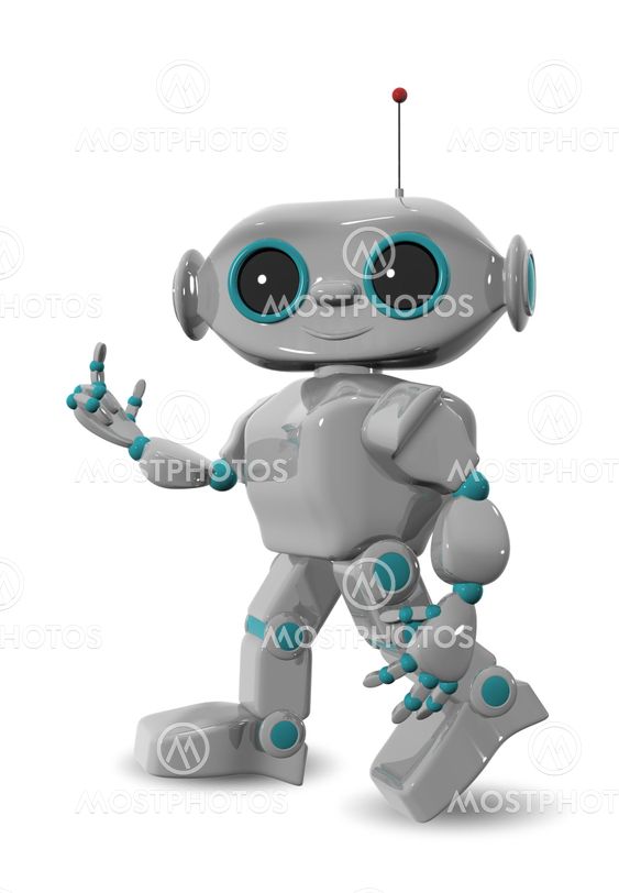 walking cheerful robot
