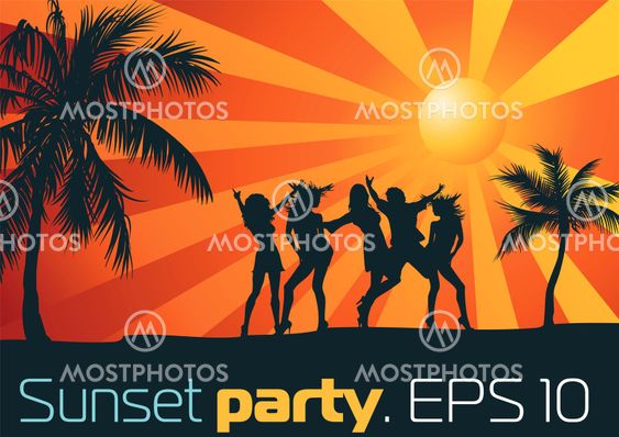 holiday party on the beach- vector