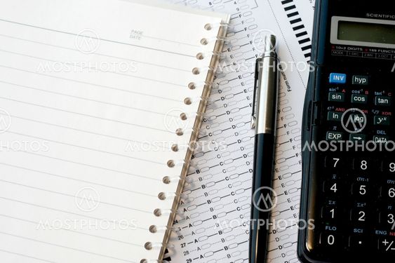 Spiral Notebook and Calculator