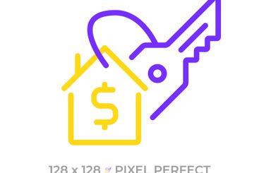 Home buying pixel perfect two color line icon