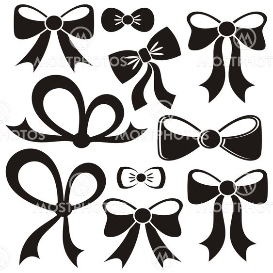 Black vector bows