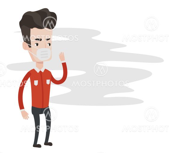 Toxic air pollution vector illustration.