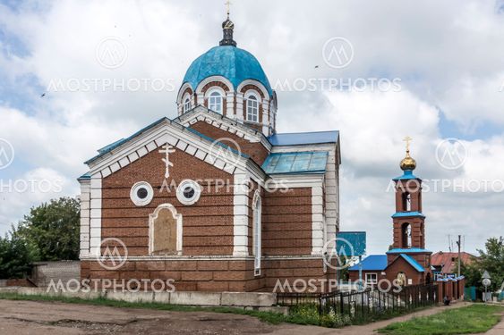 Birsk. The Church of St. Nicholas with a bell tower and...