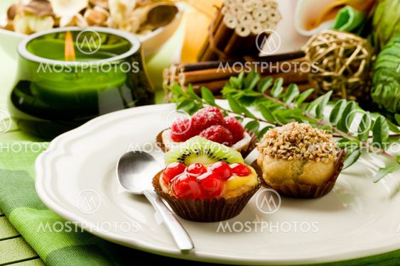 Pastries with fruits