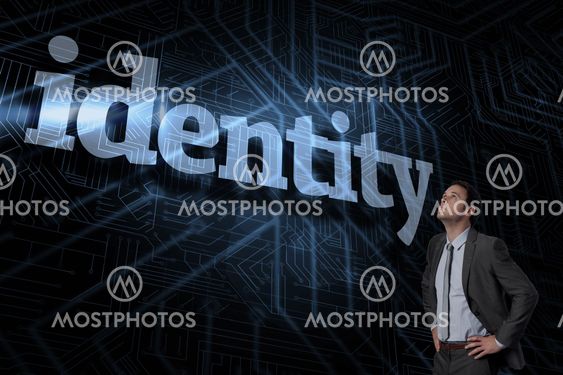 Identity against futuristic black and blue background