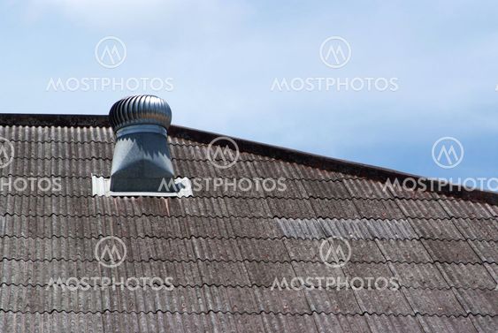 The air vent on the roof of the factory.