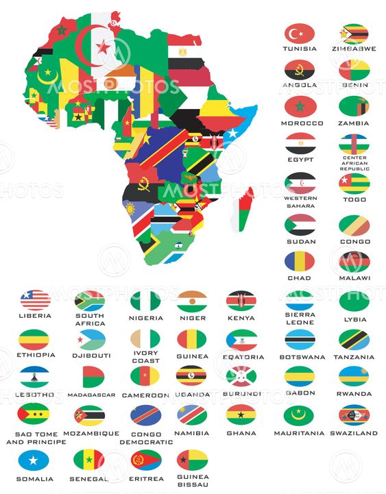 Outline maps of the countries
