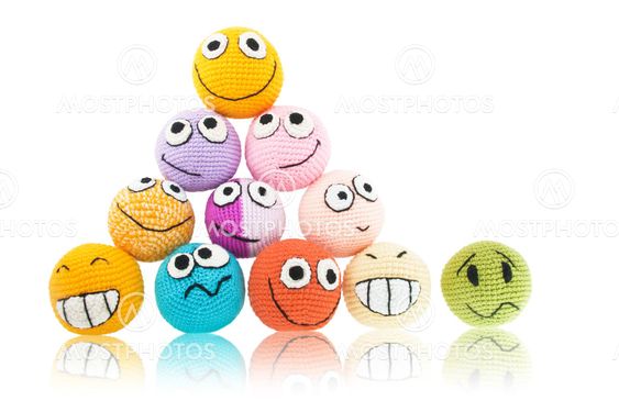 Lot of smileys in piramide