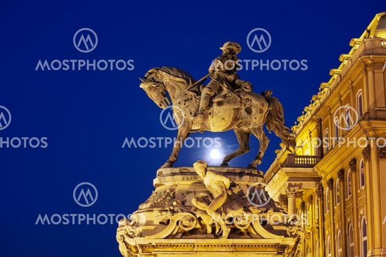 Prince Eugene of Savoy Statue at Night