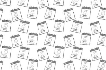 Blue Monday Calendar pages with Sad Face Emoticon and...