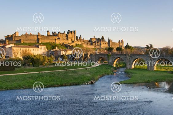 View of Carcassonne dark (France)