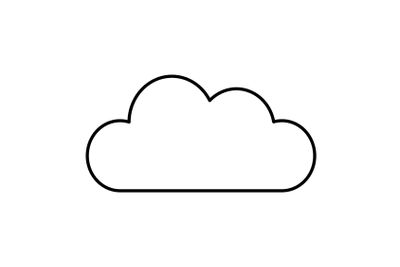 Flat design style vector of cloud symbol icon on white....