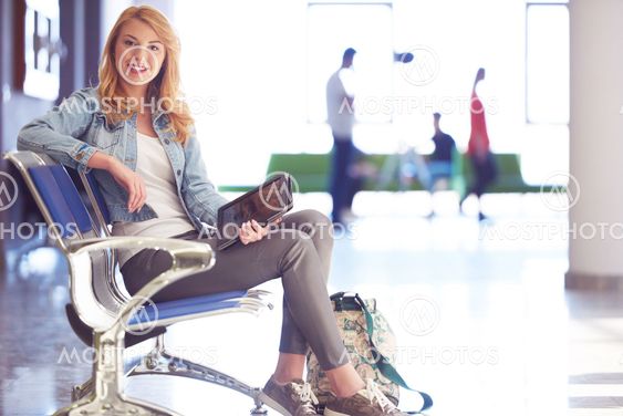 student girl with laptop computer