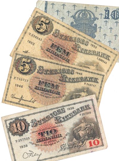 Gamla svenska sedlar