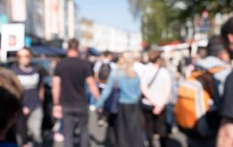 blurred street market