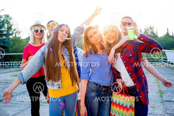 Teens having a party