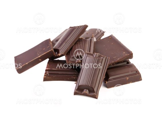 Tasty morsel of dark chocolate.