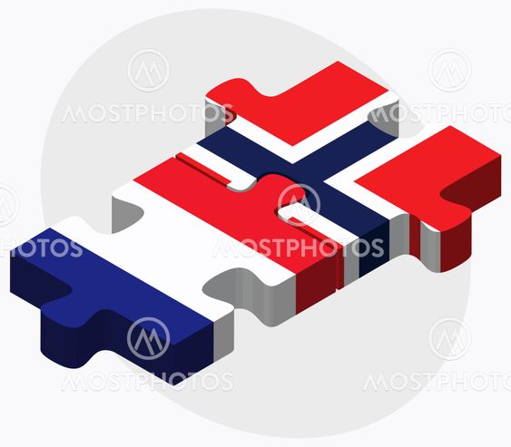 France and Norway Flags