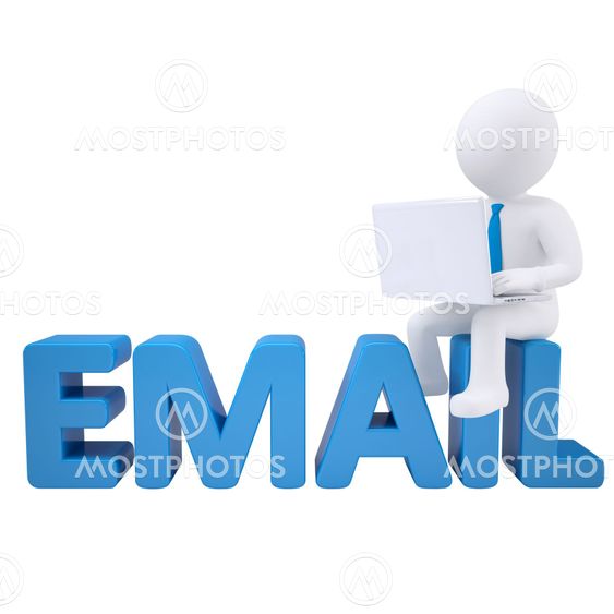 3d man with laptop sitting on EMAIL