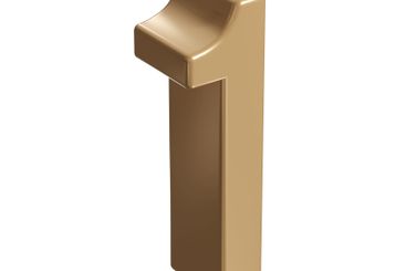 3d number one 1 golden or bronze shining typography...