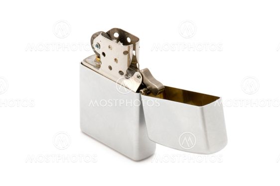 Metal lighter on white
