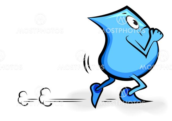 Cartoon character - Blinky -running and unhappy