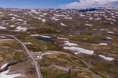 Mountains landscape. Norwegian scenic route Aurlandsfjellet