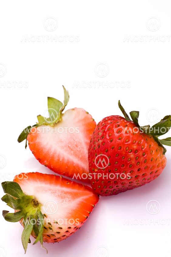 Beautiful strawberries isolated on white