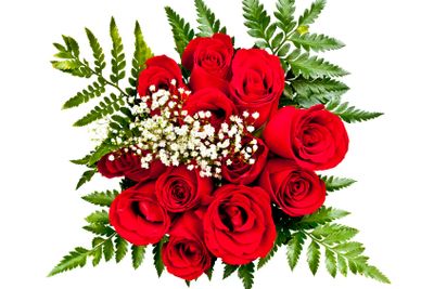 Rose bouquet from above