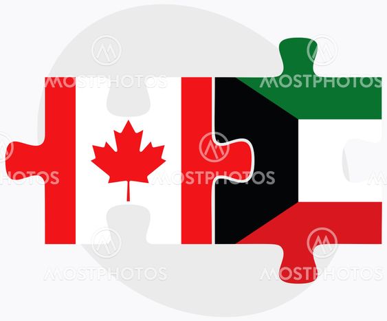 Canada and Kuwait Flags