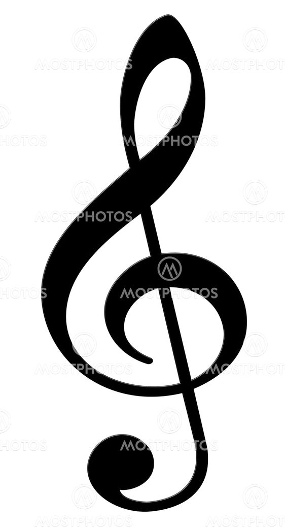 Violin clef on white background