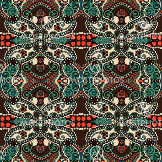 geometry vintage floral seamless pattern