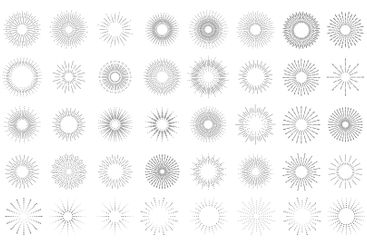 Vintage sunburst and firework explosion decorative...